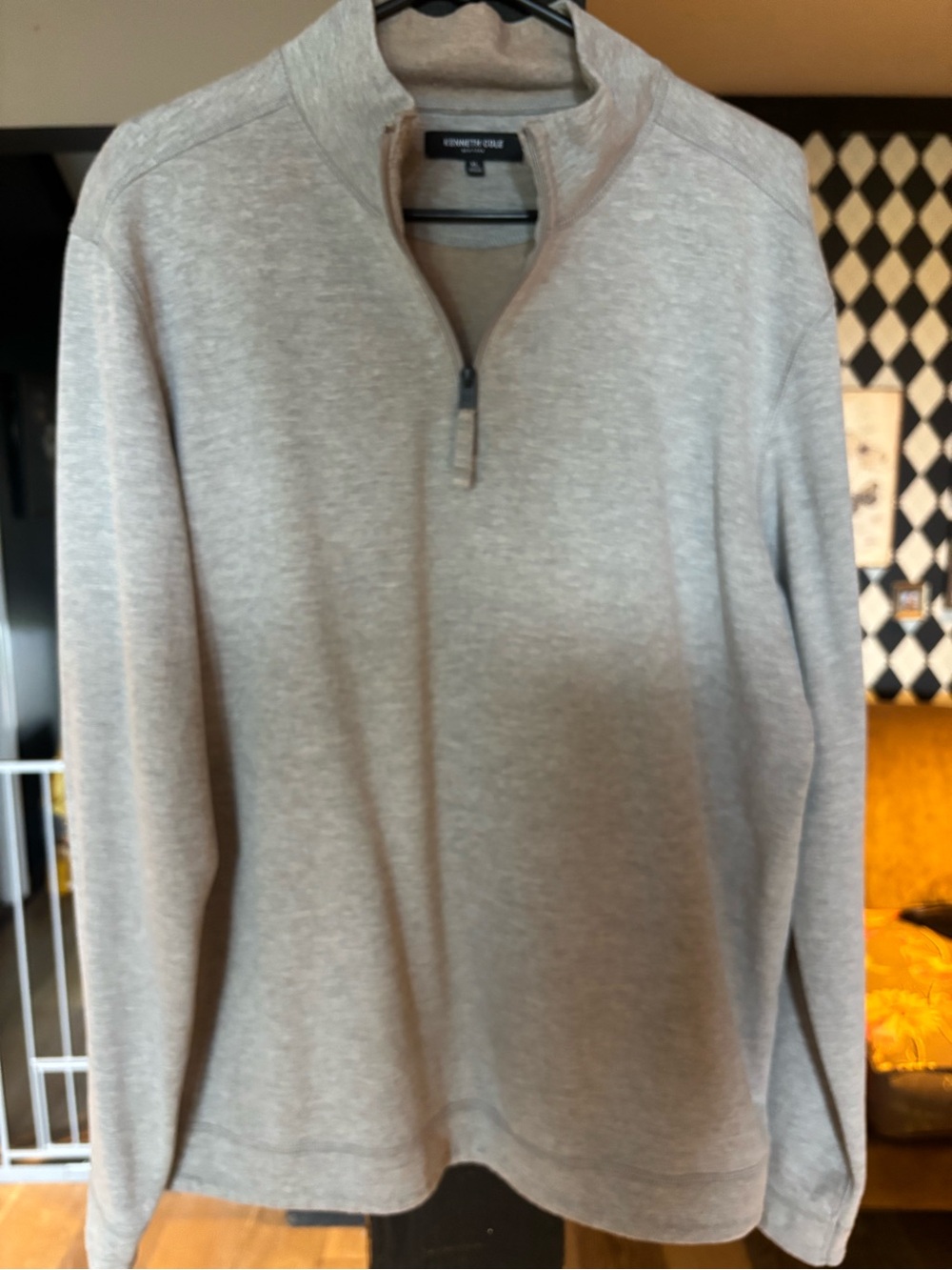 Kenneth Cole Light Heather Gray Quarter-Zip Sweater